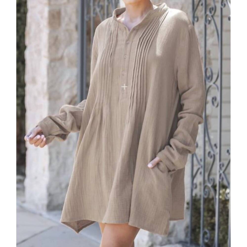 NEW LAVENDER J tunic dress with pockets in beige